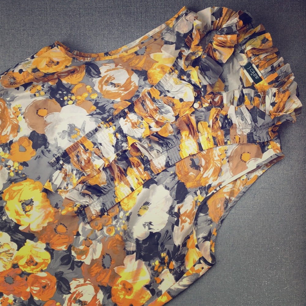 Gorgeous silk ruffled JCrew shell